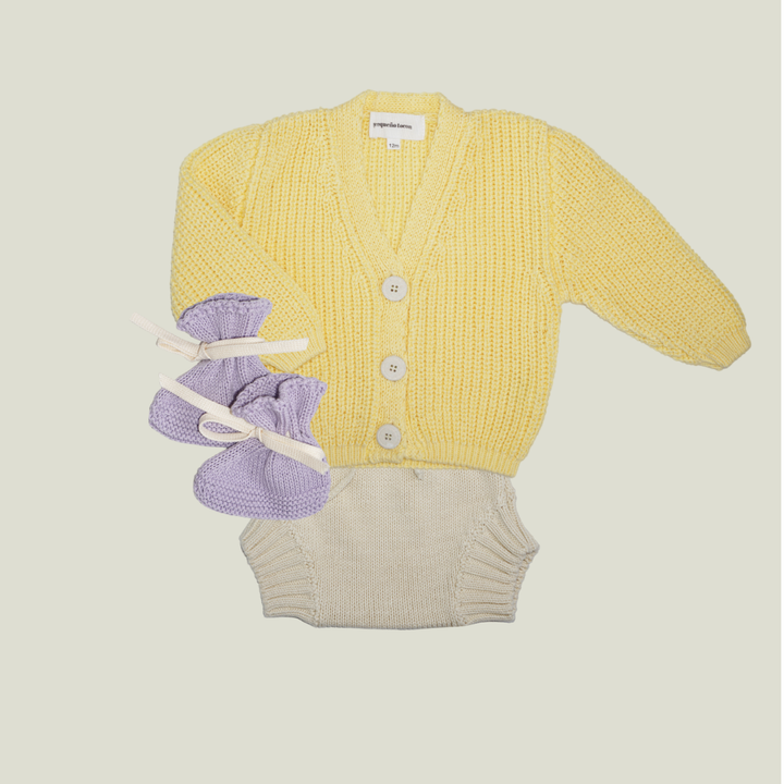 Pequeno Tocon V-Neck Cardigan Yellow