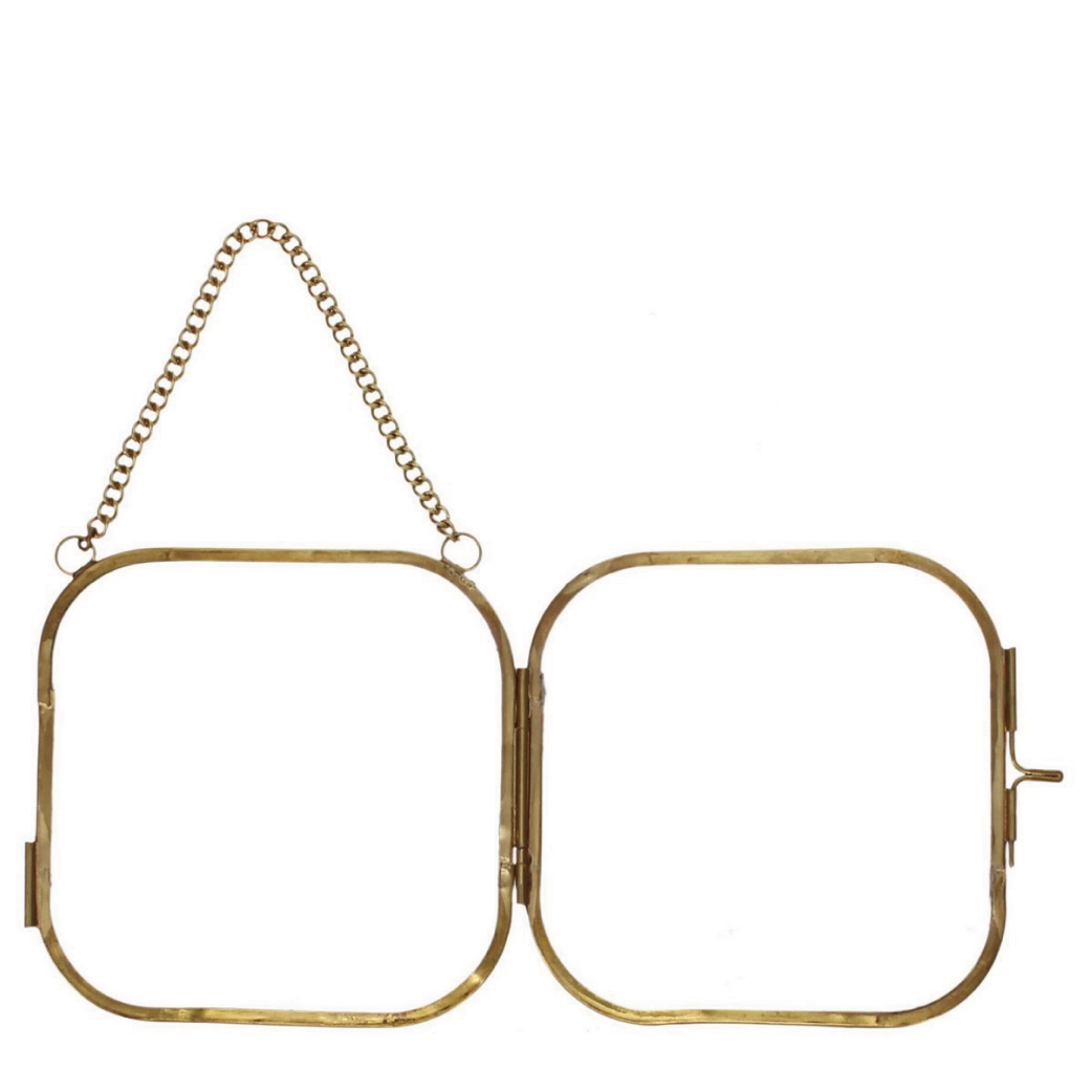 Rounded Hanging Brass Frame 10 x 10 cm