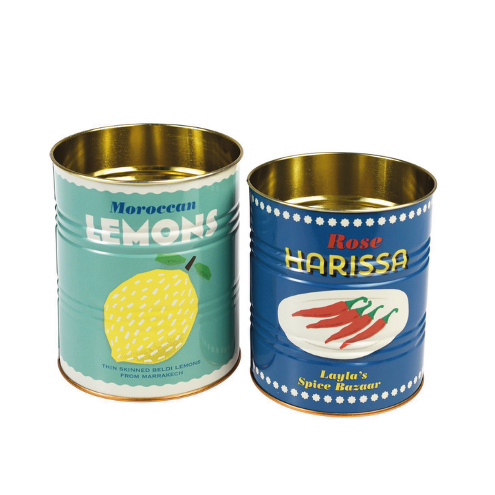 Set of 2 Storage Bins Lemons & Harissa