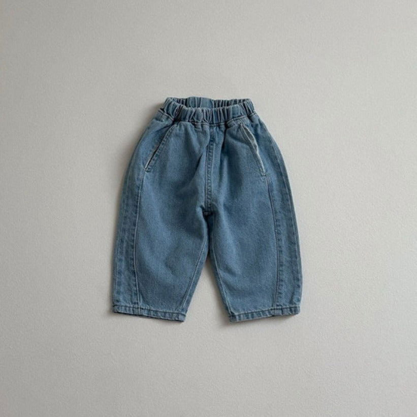 Round Denim Pants Light Blue - La Gentile Store