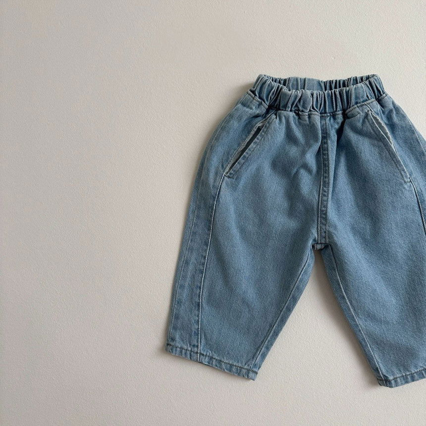 Round Denim Pants Light Blue - La Gentile Store