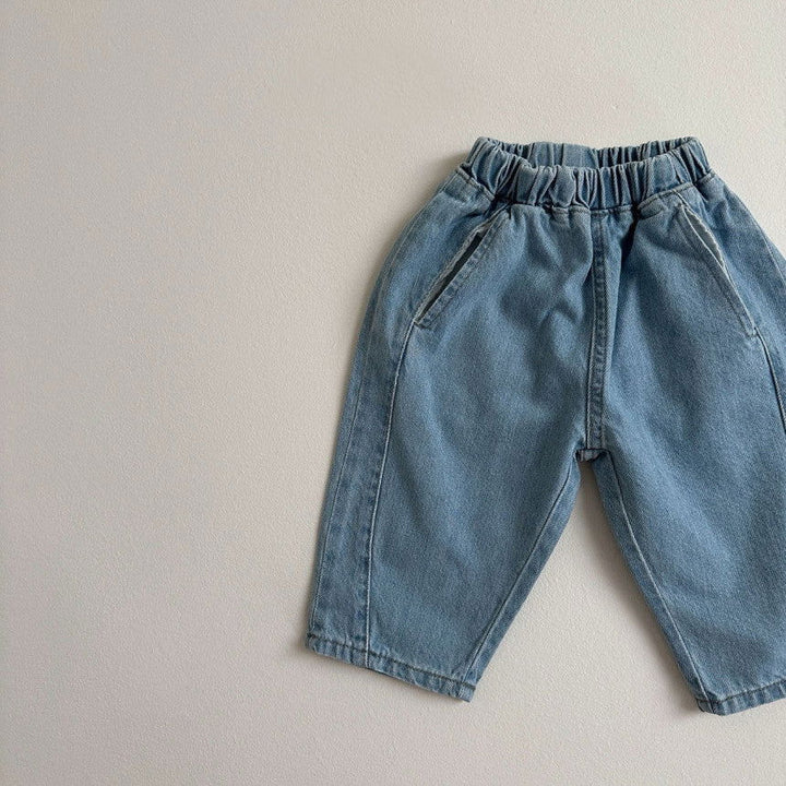 Round Denim Pants Light Blue - La Gentile Store