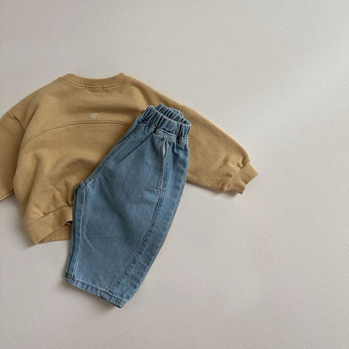 Round Denim Pants Light Blue - La Gentile Store