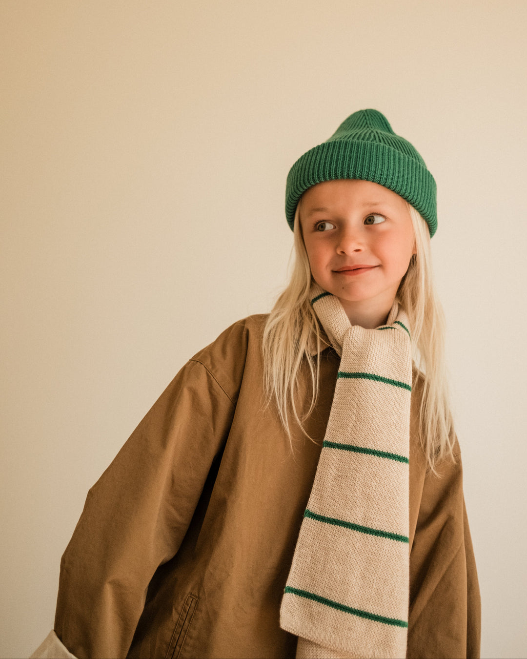 Hvid Igor Scarf Cream Grass Stripe