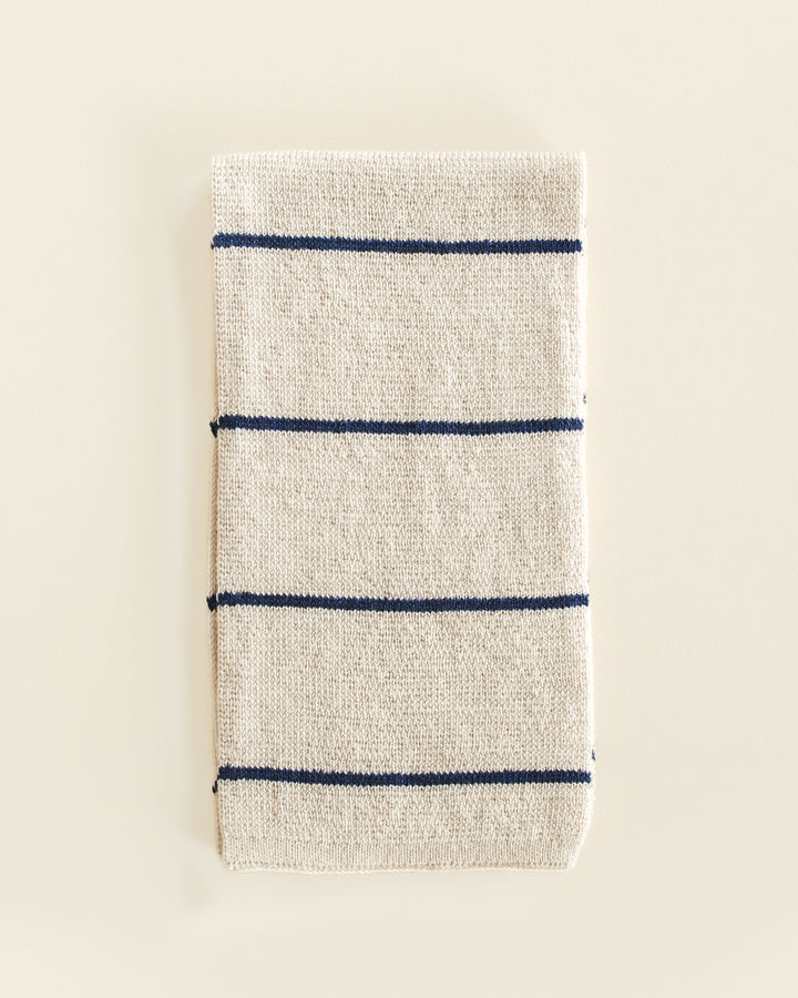 Hvid Igor Scarf Cream Blue Stripe