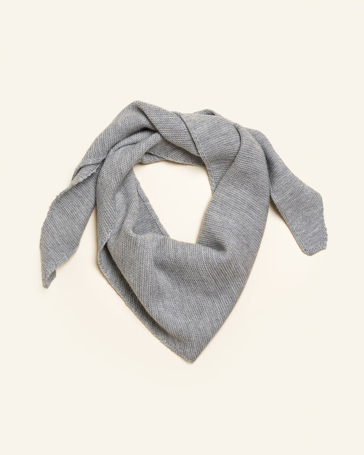 Hvid Josephina Triangle Scarf Grey Melange