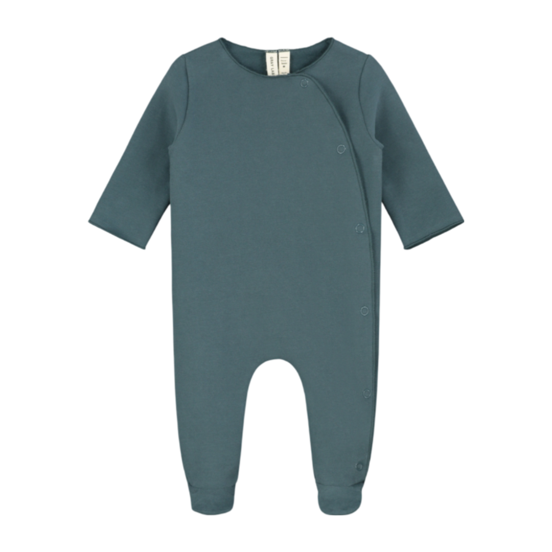 Gray Label Newborn Suit With Snaps Blue Grey