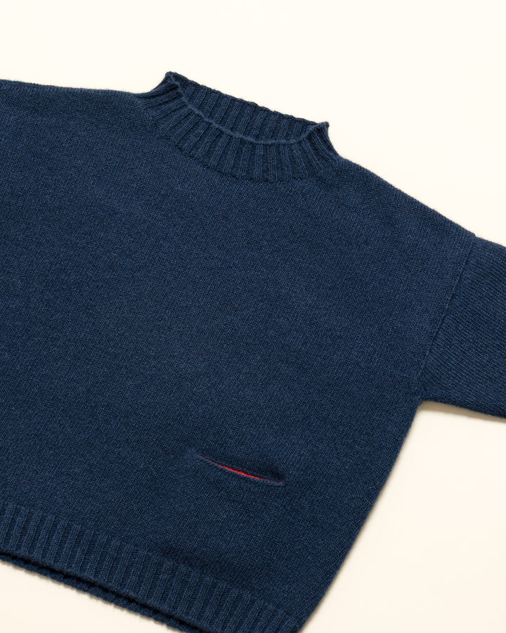 Hvid Kasper Sweater Navy Blue