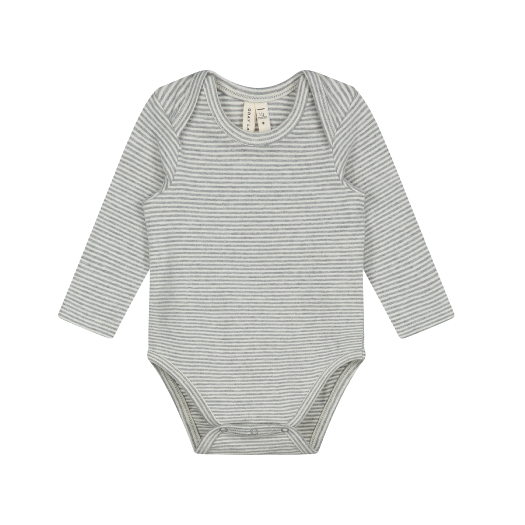 Gray Label Baby L/S Onesie Grey Melange - Cream - La Gentile Store