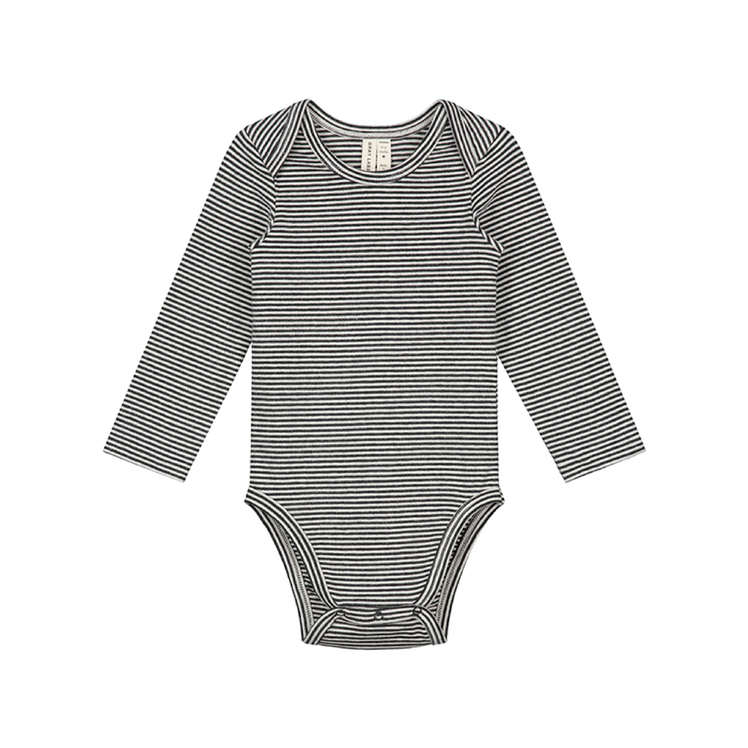 Gray Label Baby L/S Onesie Nearly Black - Cream - La Gentile Store