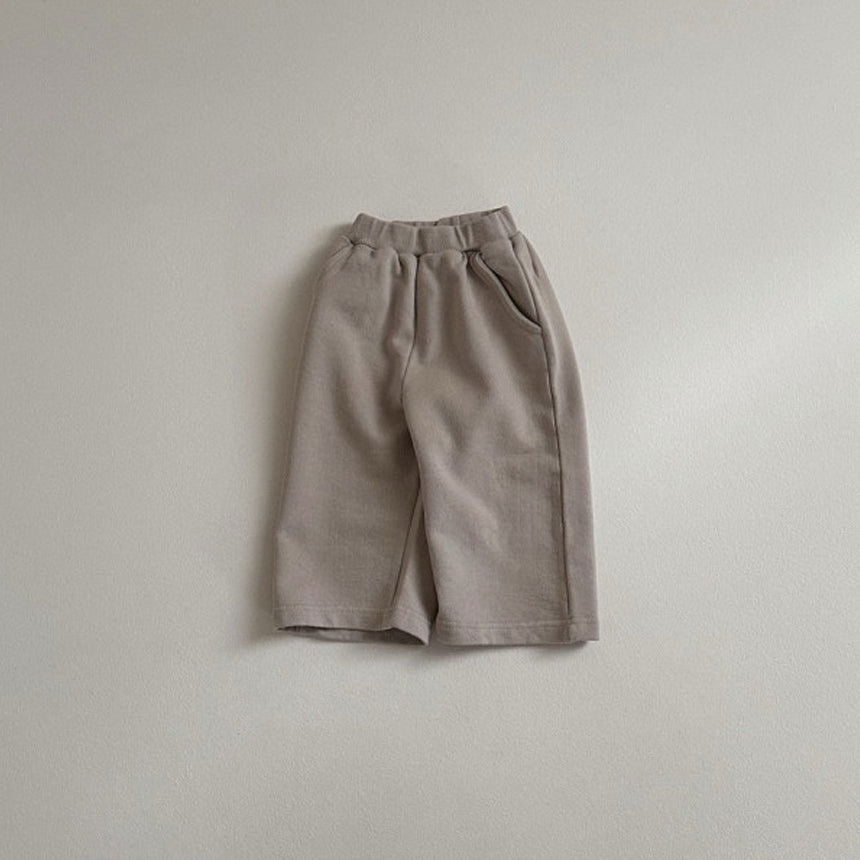 Simple Wide Sweatpants Beige - La Gentile Store