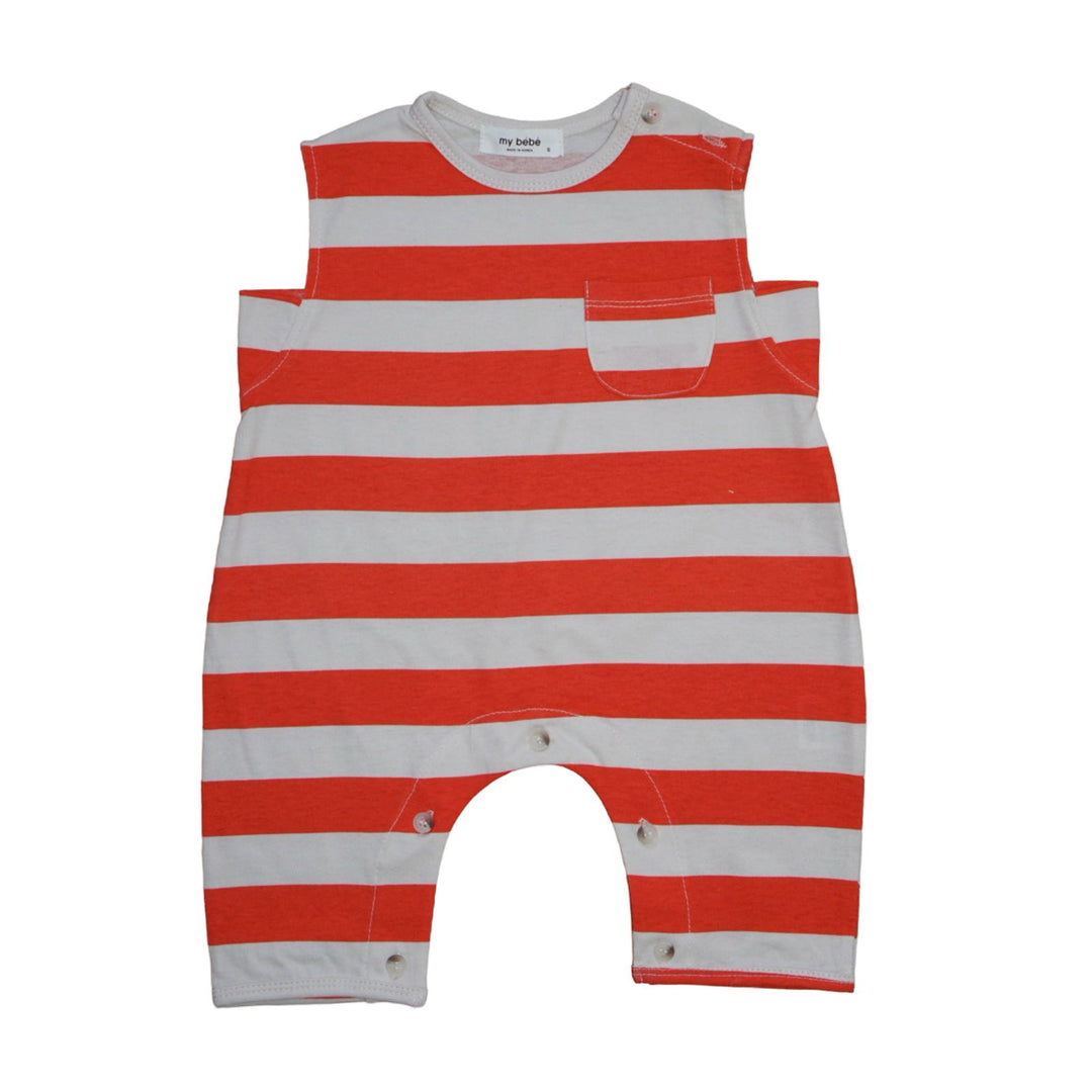 Striped Sleeveless Bodysuit Red - La Gentile Store