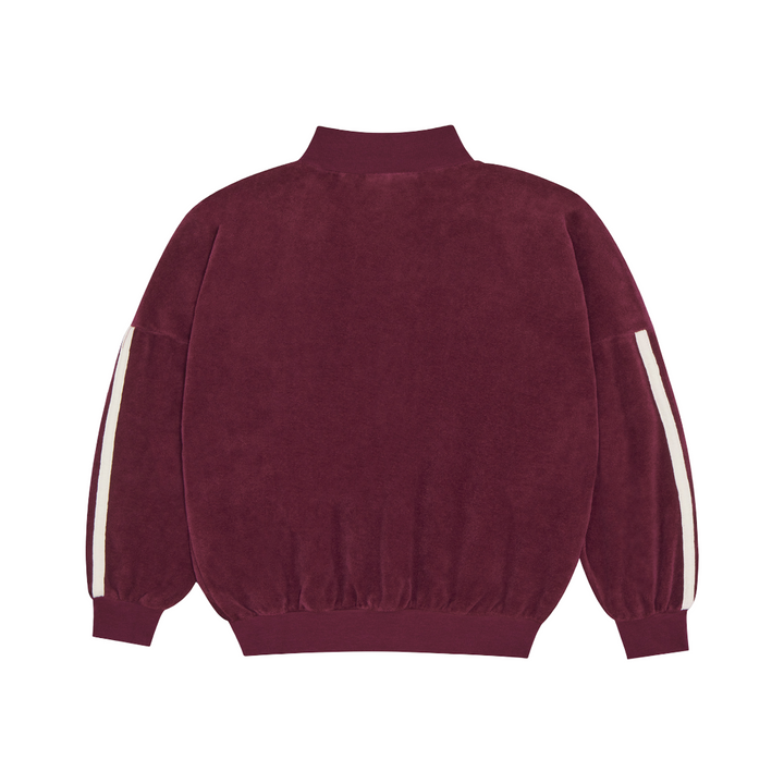 The Campamento Velour Color Block Sweatshirt Burgundy