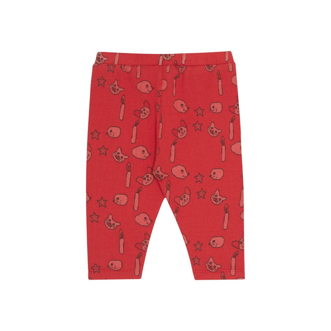 The Campamento Faces and Candles Red Baby Leggings