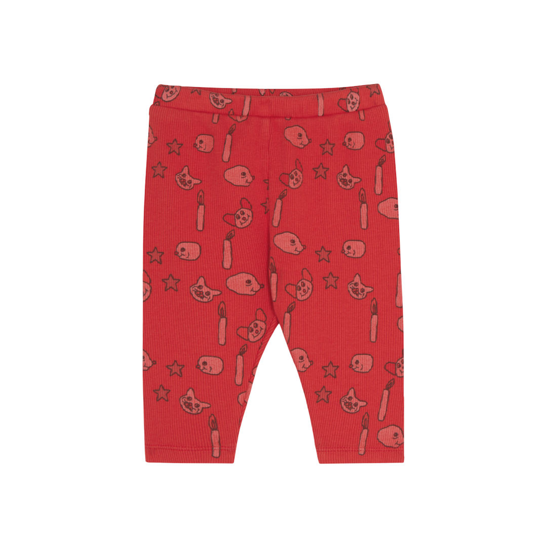 The Campamento Faces and Candles Red Baby Leggings