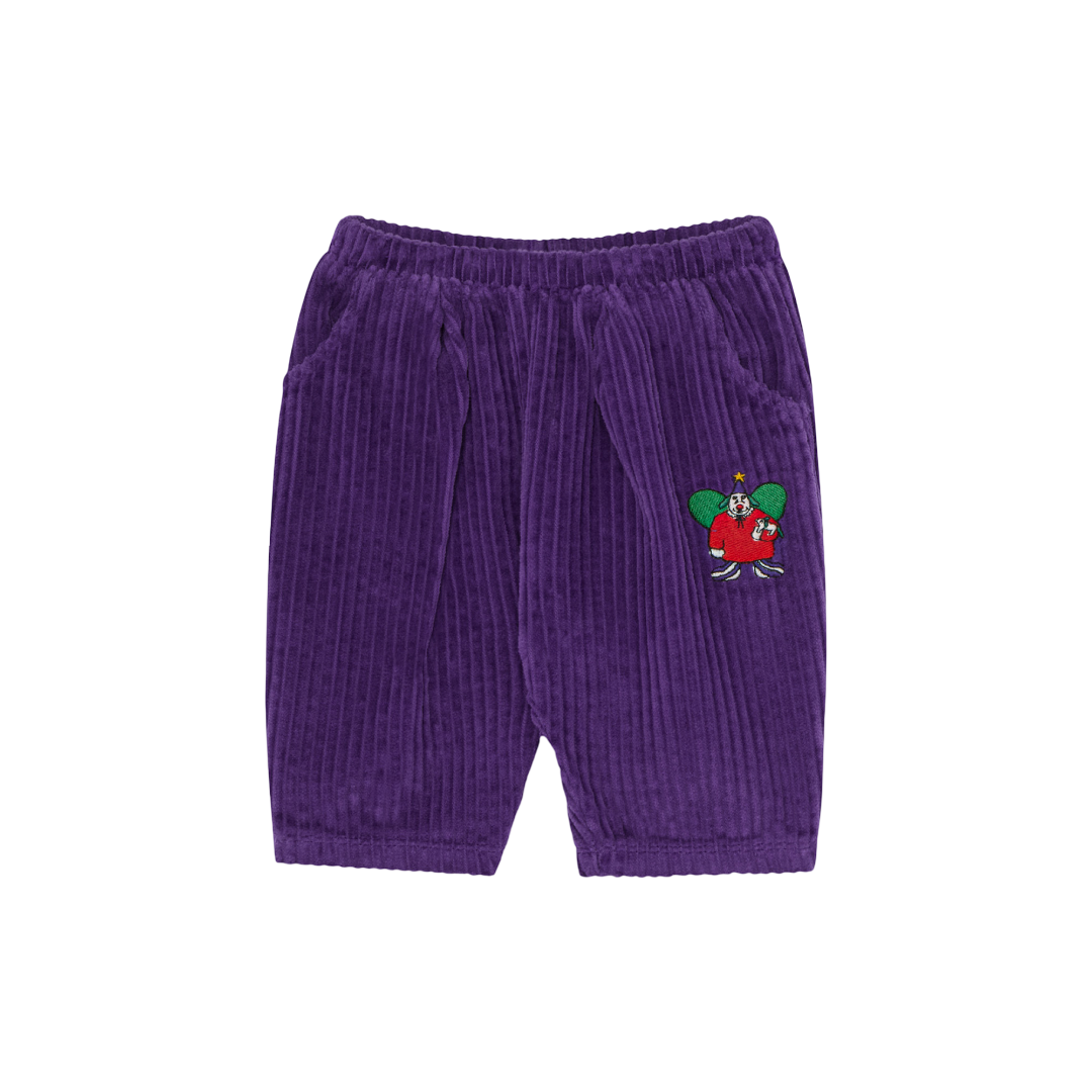 The Campamento Festive Dog Purple Corduroy Baby Trousers