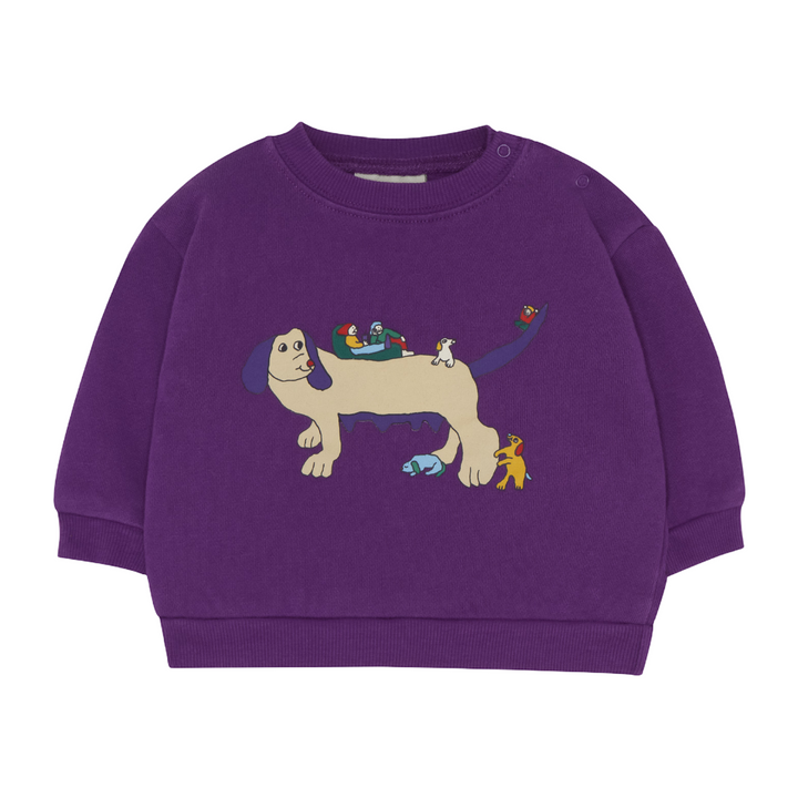 The Campamento Playful Dogs Purple Baby Sweatshirt