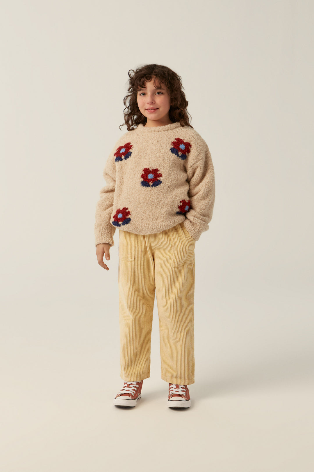 The Campamento Wool Flowers Jumper Ecru