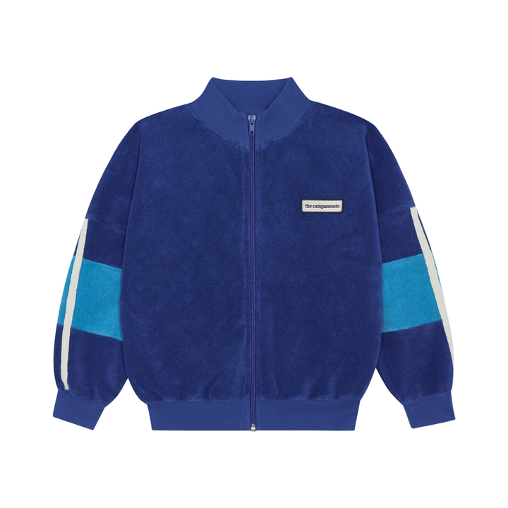 The Campamento Blue Color Block Zipped Sweatshirt