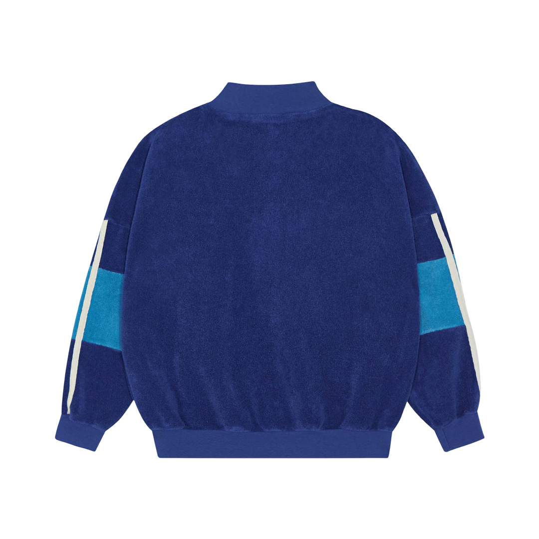 The Campamento Blue Color Block Zipped Sweatshirt