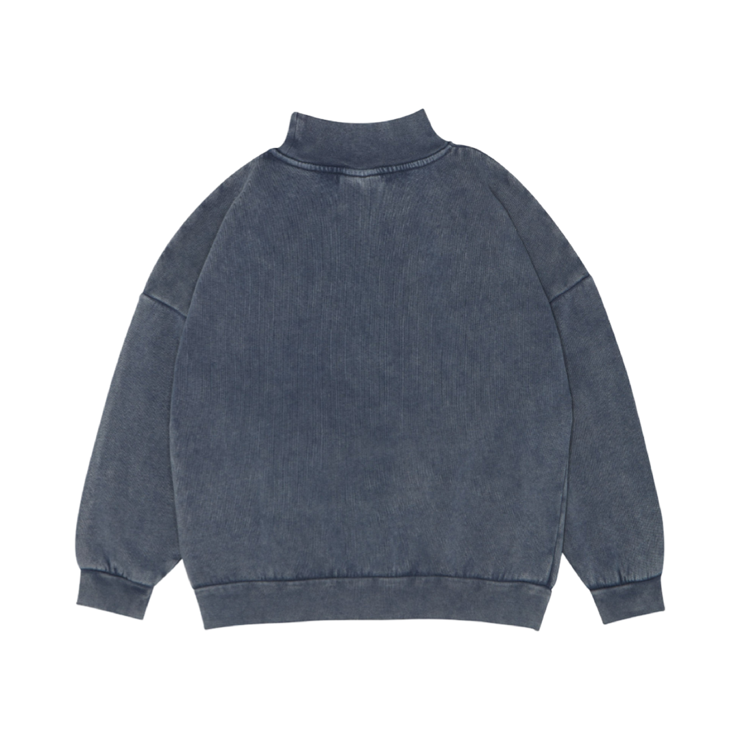 The Campamento Blue High Neck Oversized Kids Sweatshirt - La Gentile Store