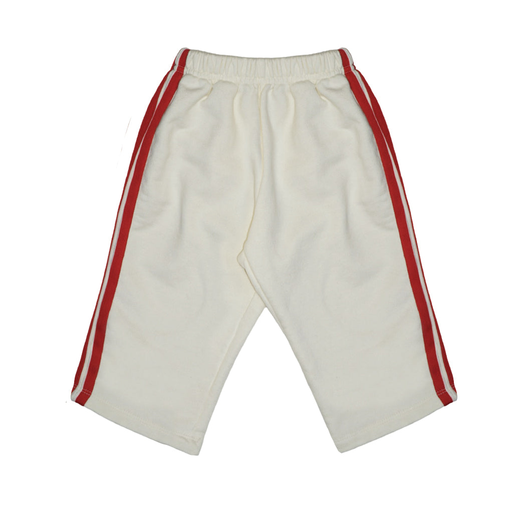 Twin Stripe Sweatpants Red - Cream