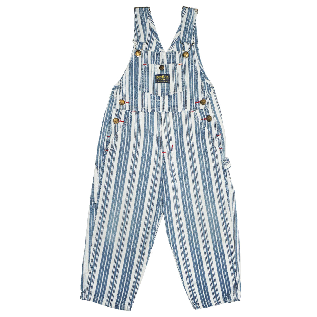 Vintage Oshkosh Striped Denim Overalls 4T