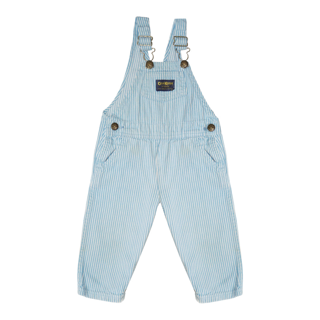 Vintage Oshkosh Striped Denim Overalls 24M