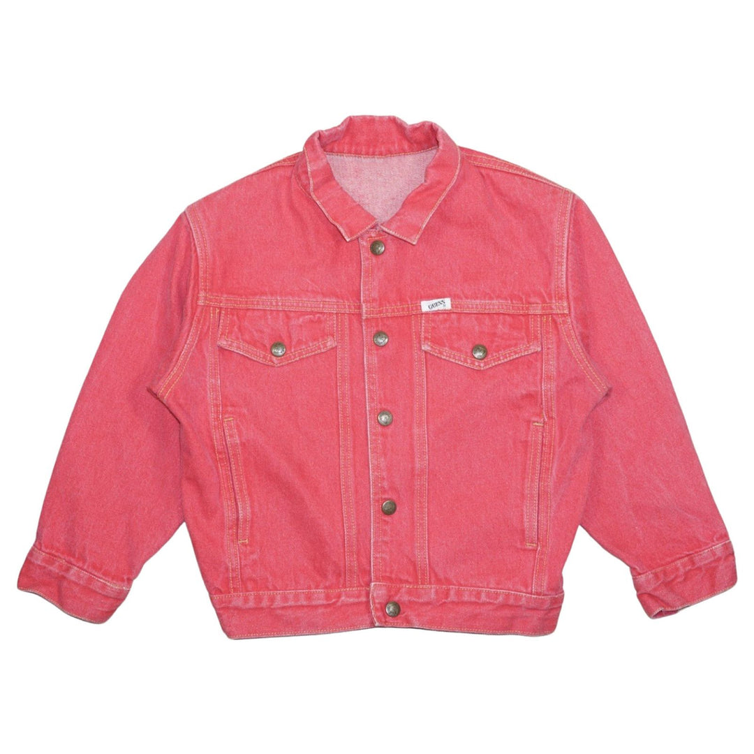 Vintage Guess Washed Red Denim Jacket 7T - La Gentile Store