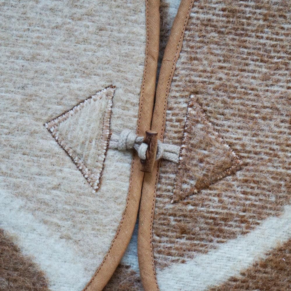 Vintage Wool Vest Brown Beige - La Gentile Store