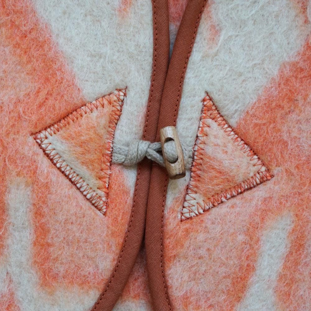 Vintage Wool Vest Orange Cream - La Gentile Store