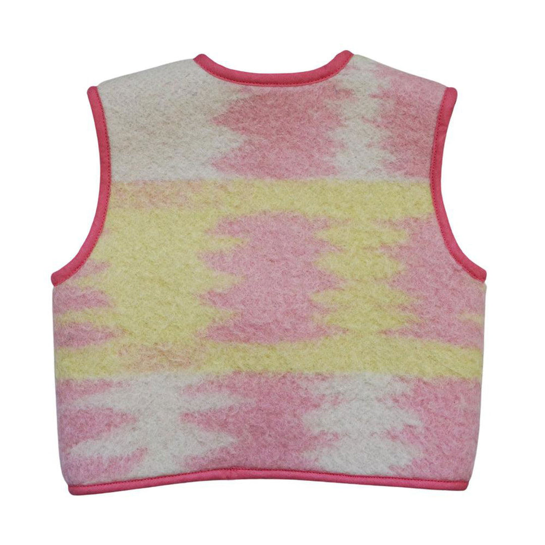 Vintage Wool Vest Pink Yellow - La Gentile Store