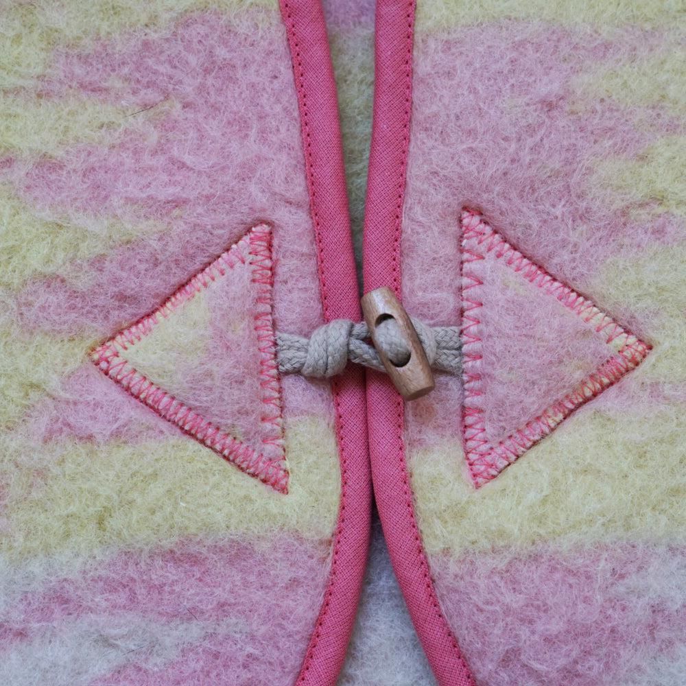 Vintage Wool Vest Pink Yellow - La Gentile Store