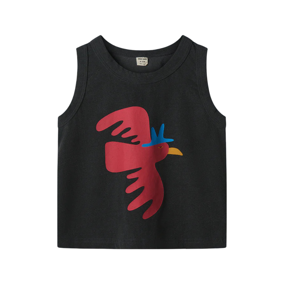 Ziggy Zaza Captain Crow Singlet Charcoal