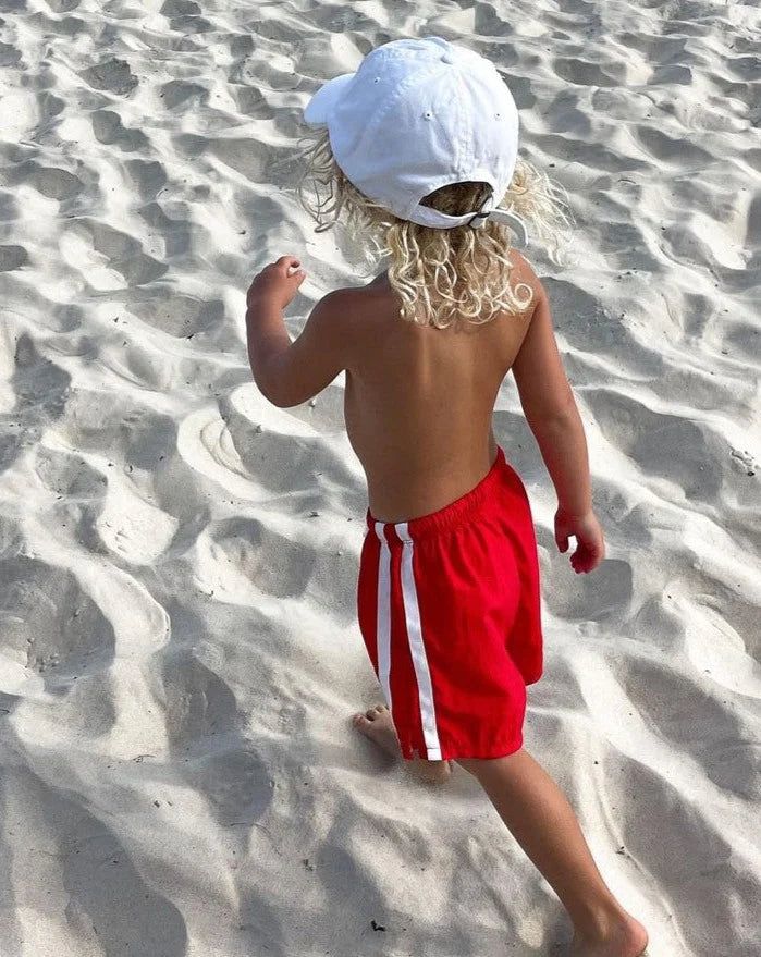 Ziggy Zaza Twin Stripe Swim Short Rosso - La Gentile Store