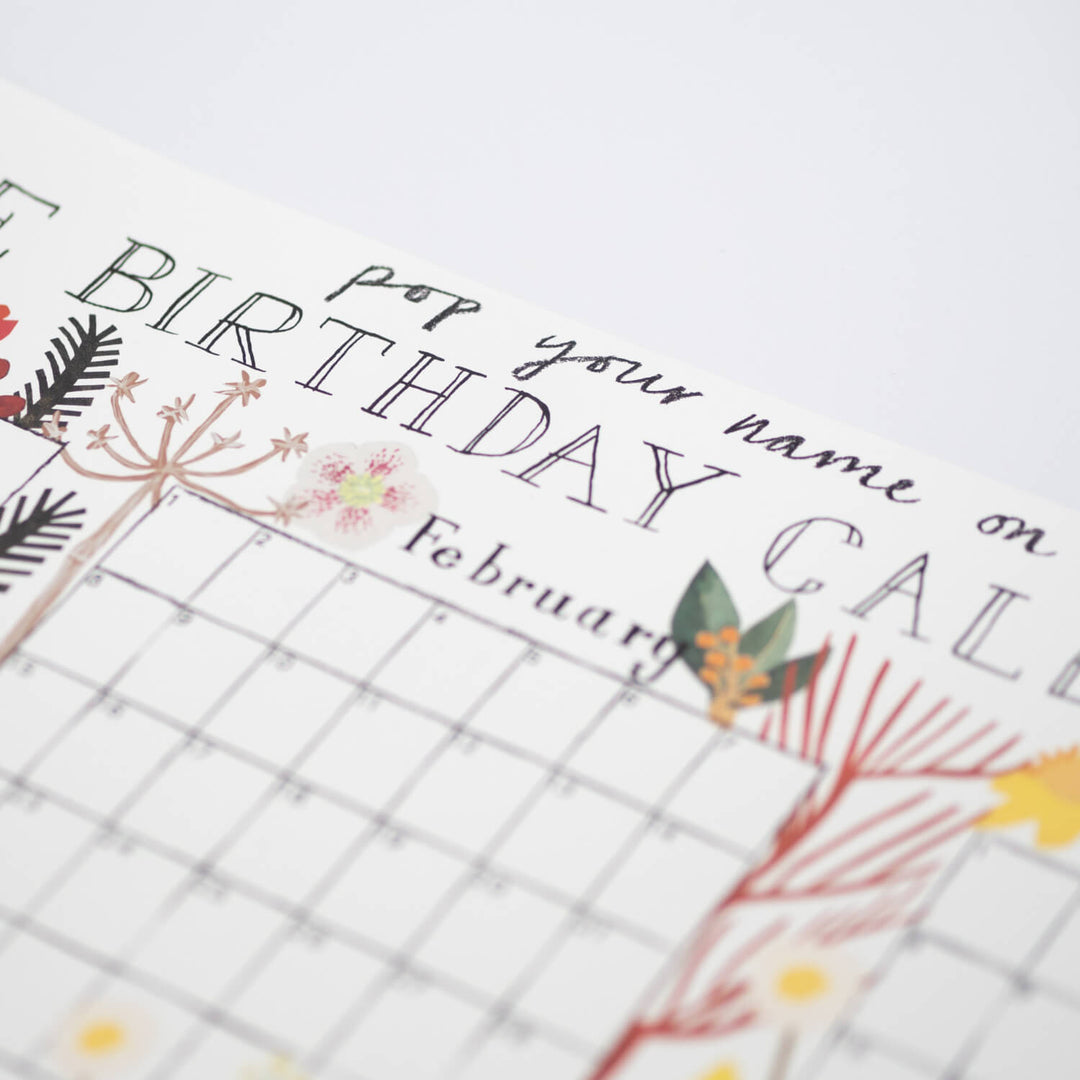 Hadley Birthday Calender