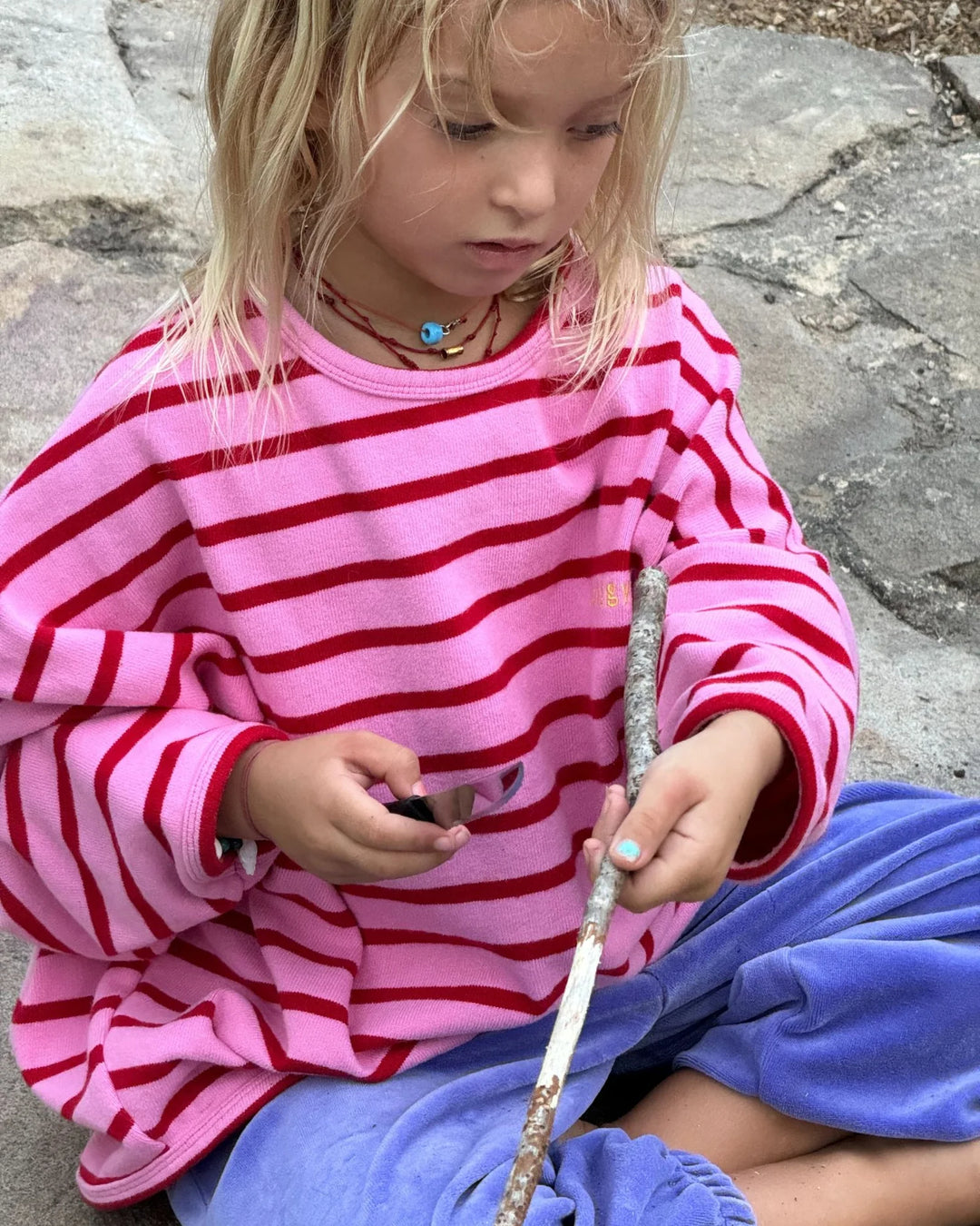 Ziggy Zaza Row Row Pullover Rose Stripe