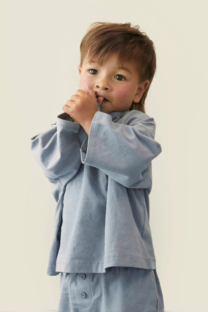 Gray Label Button Shorts Stone Gray