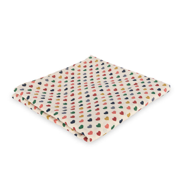 Konges Sløjd Big Muslin Swaddle Multi Hearts