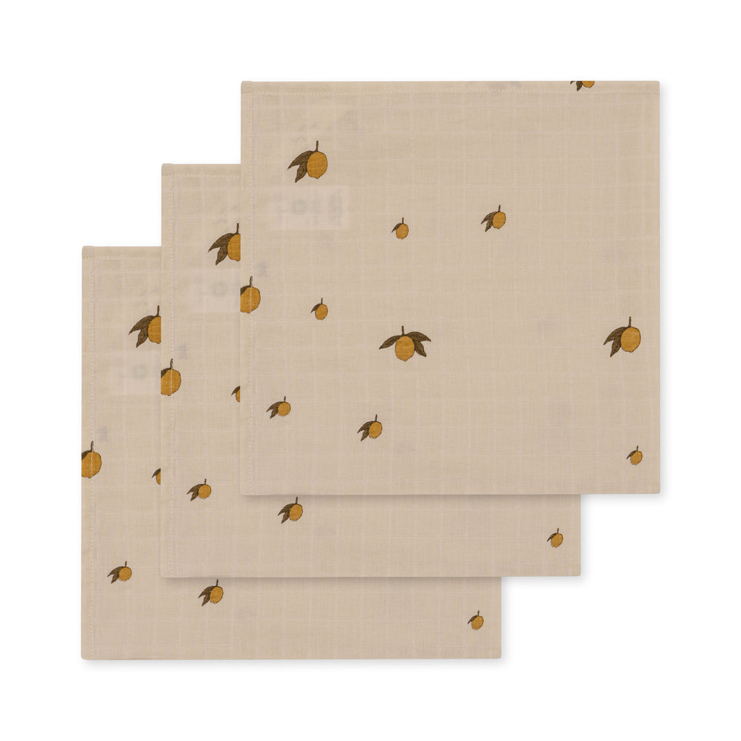 Konges Sløjd Muslin Cloth 3 Pack Lemon