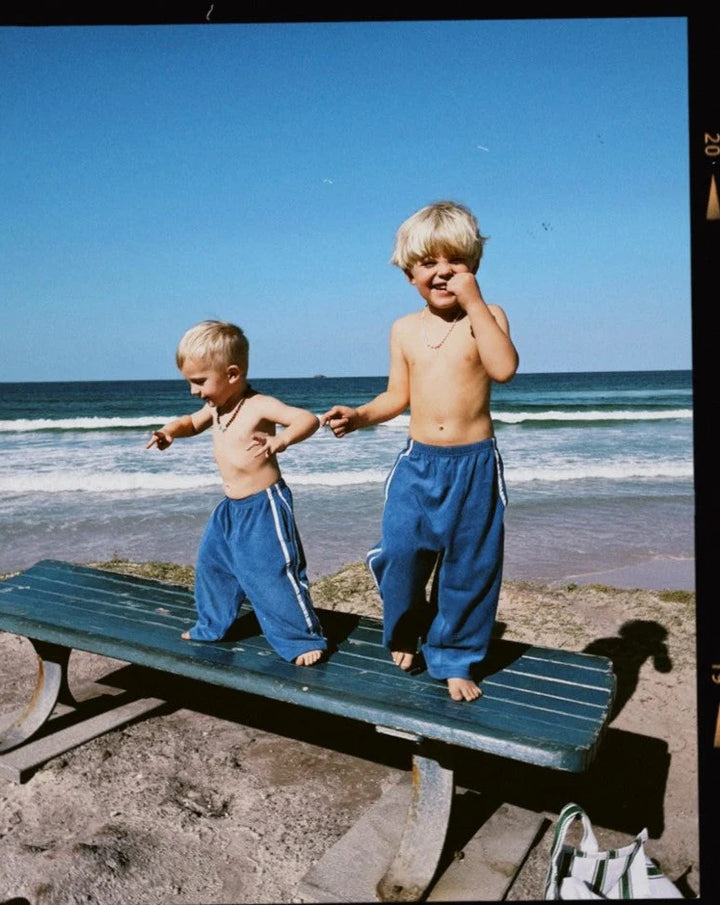 Ziggy Zaza Twin Stripe Terry Pant Blue